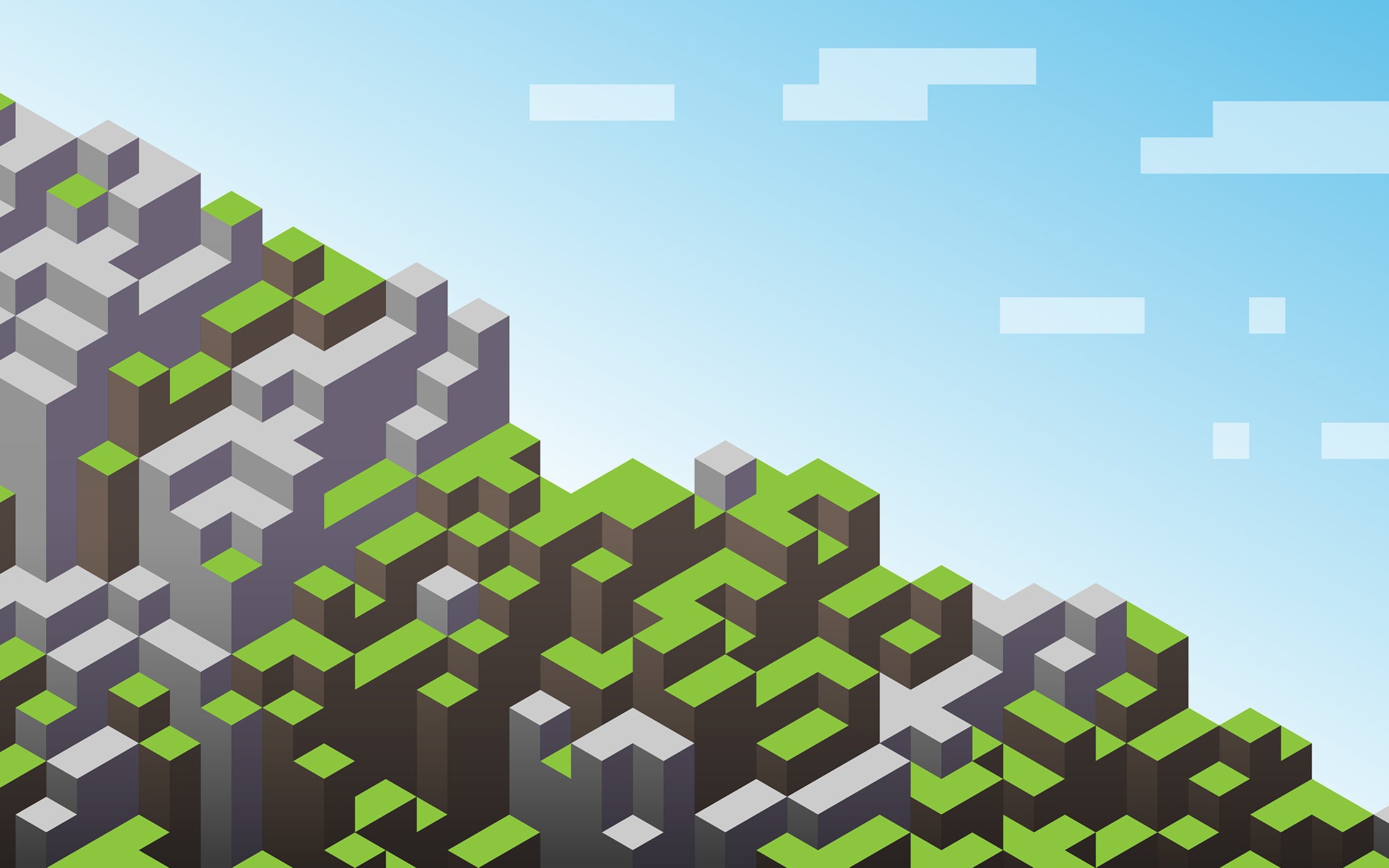 Blokken met 3D skyline