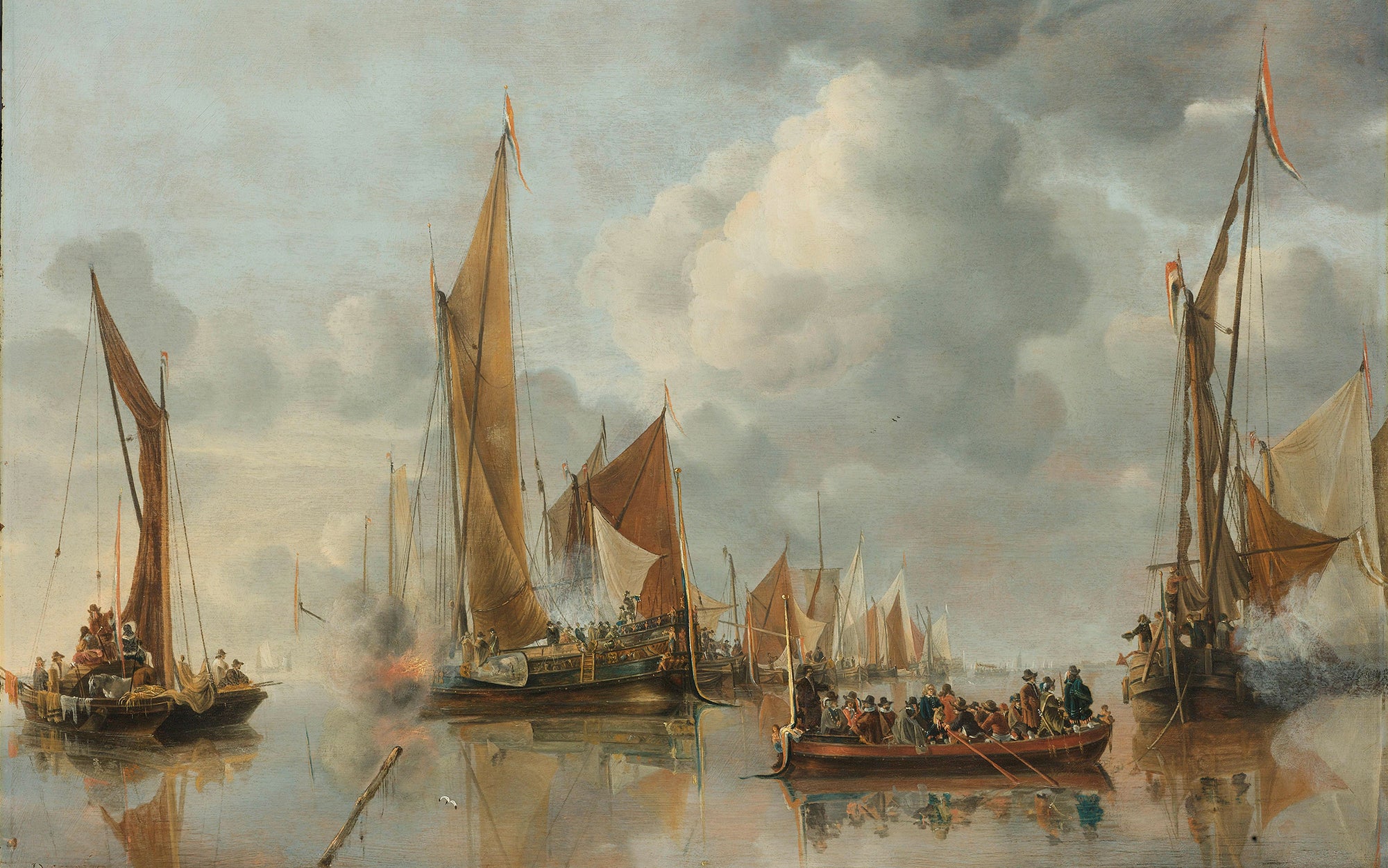 De begroeting van de regeringssloep