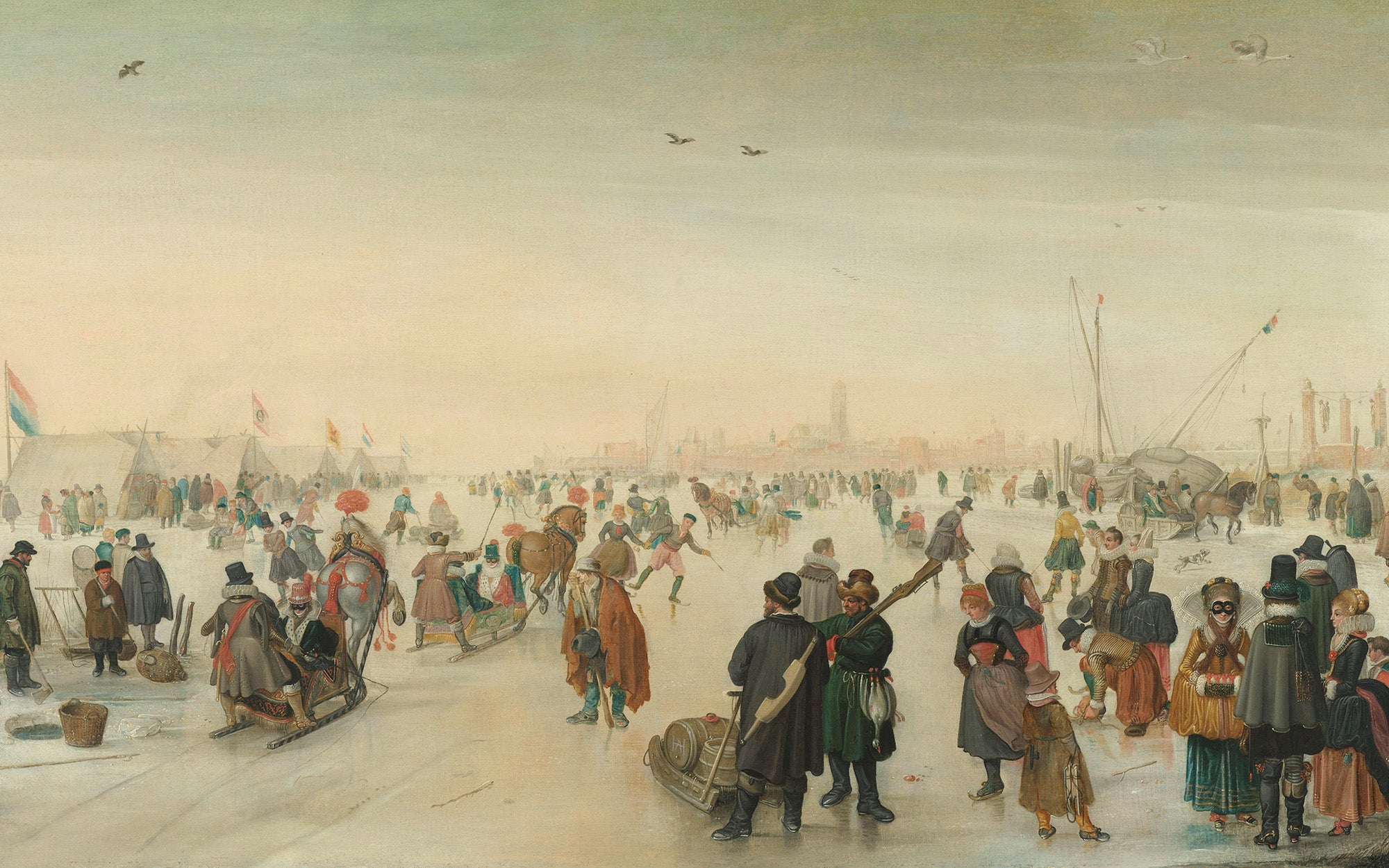 IJsvermaak bij een stad