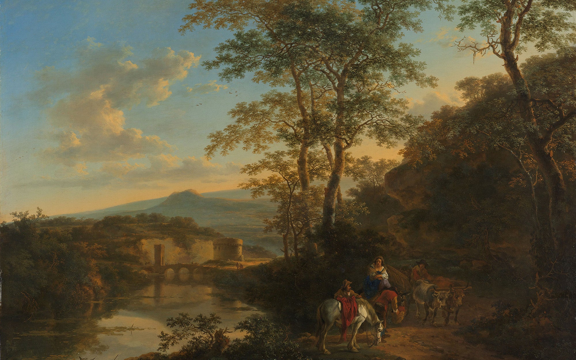 Italiaans landschap met de Ponte Lucano over de Aniene rivier