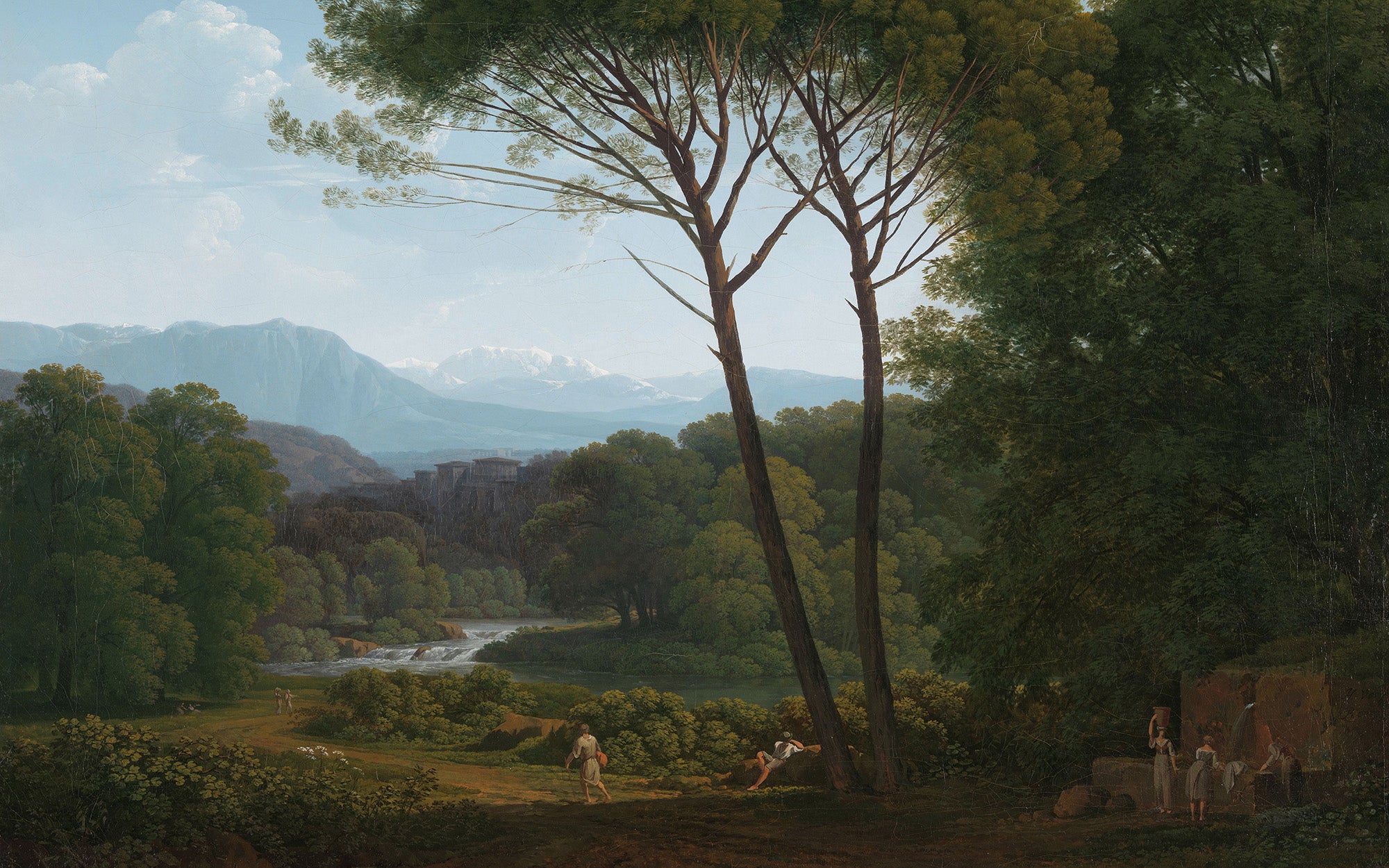 Italiaans landschap met pijnbomen
