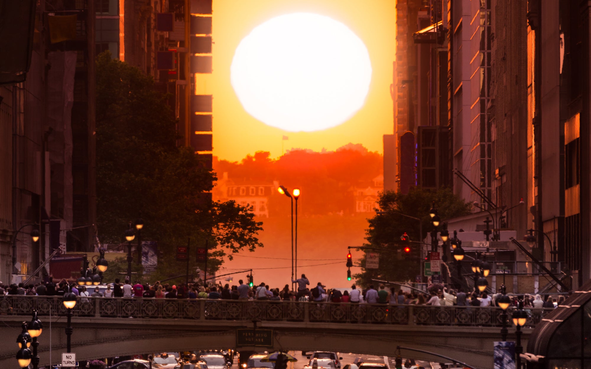 Manhattanhenge op 42nd Street