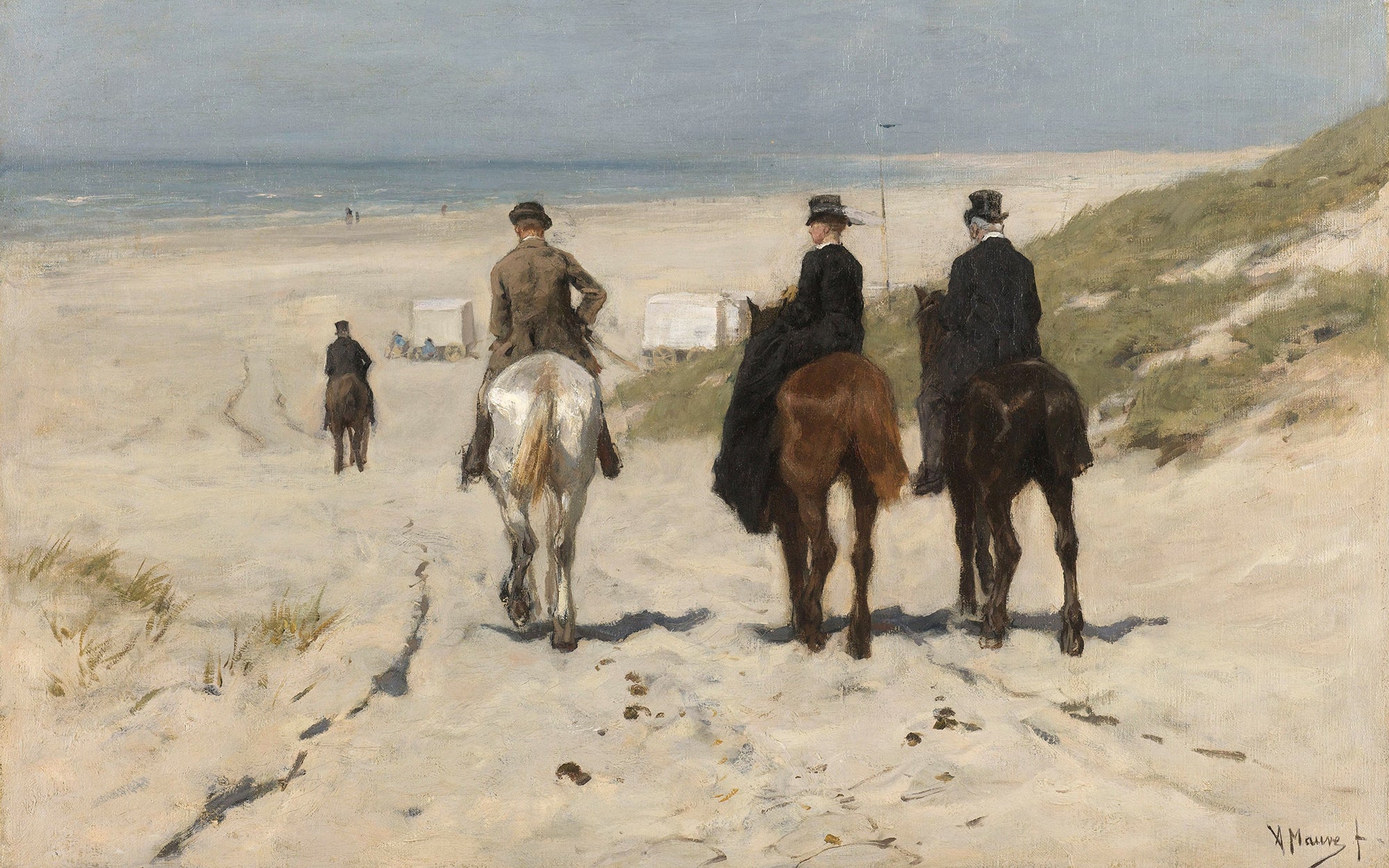 Morgenrit langs het strand