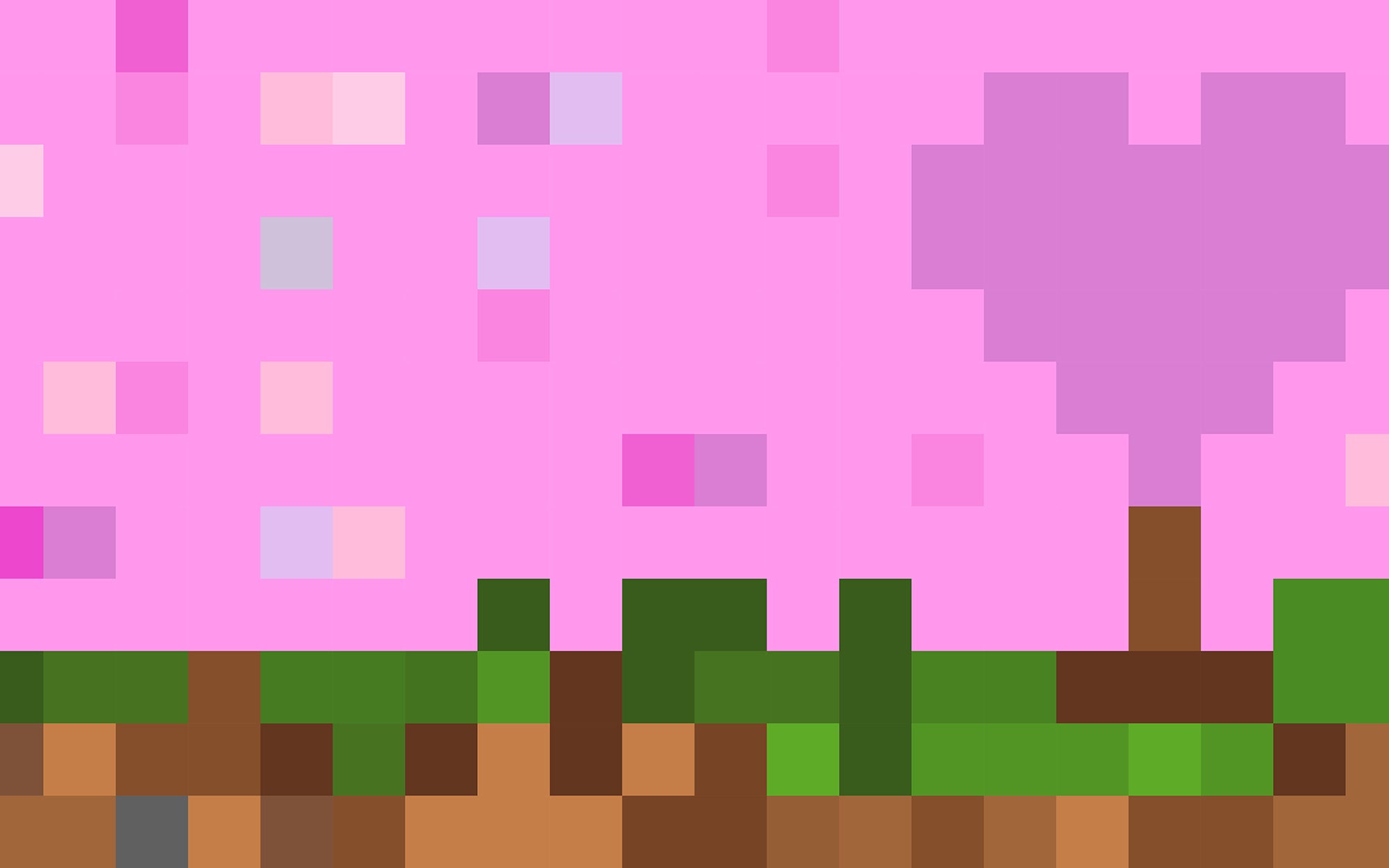 Roze blokken landschap
