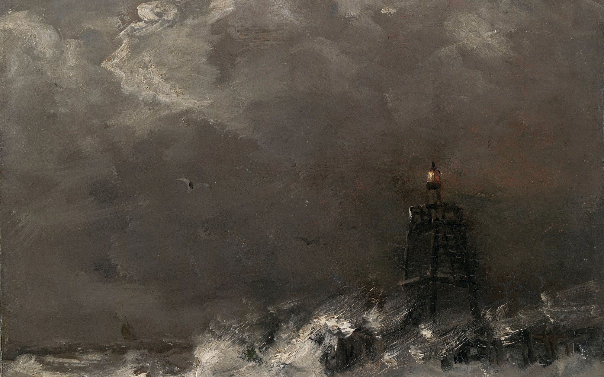 Vuurtoren in de branding
