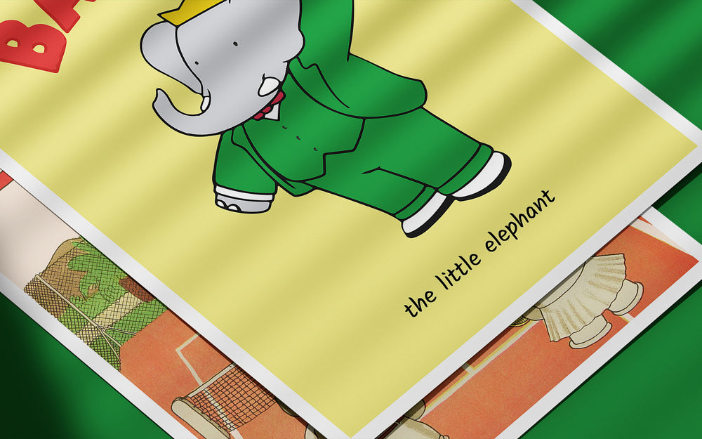 Kleurrijke Babar de olifant posters - Prints en posters - Pepperwall