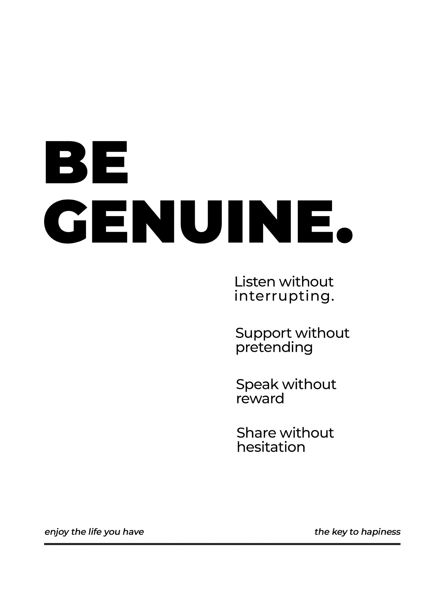 Be Genuine