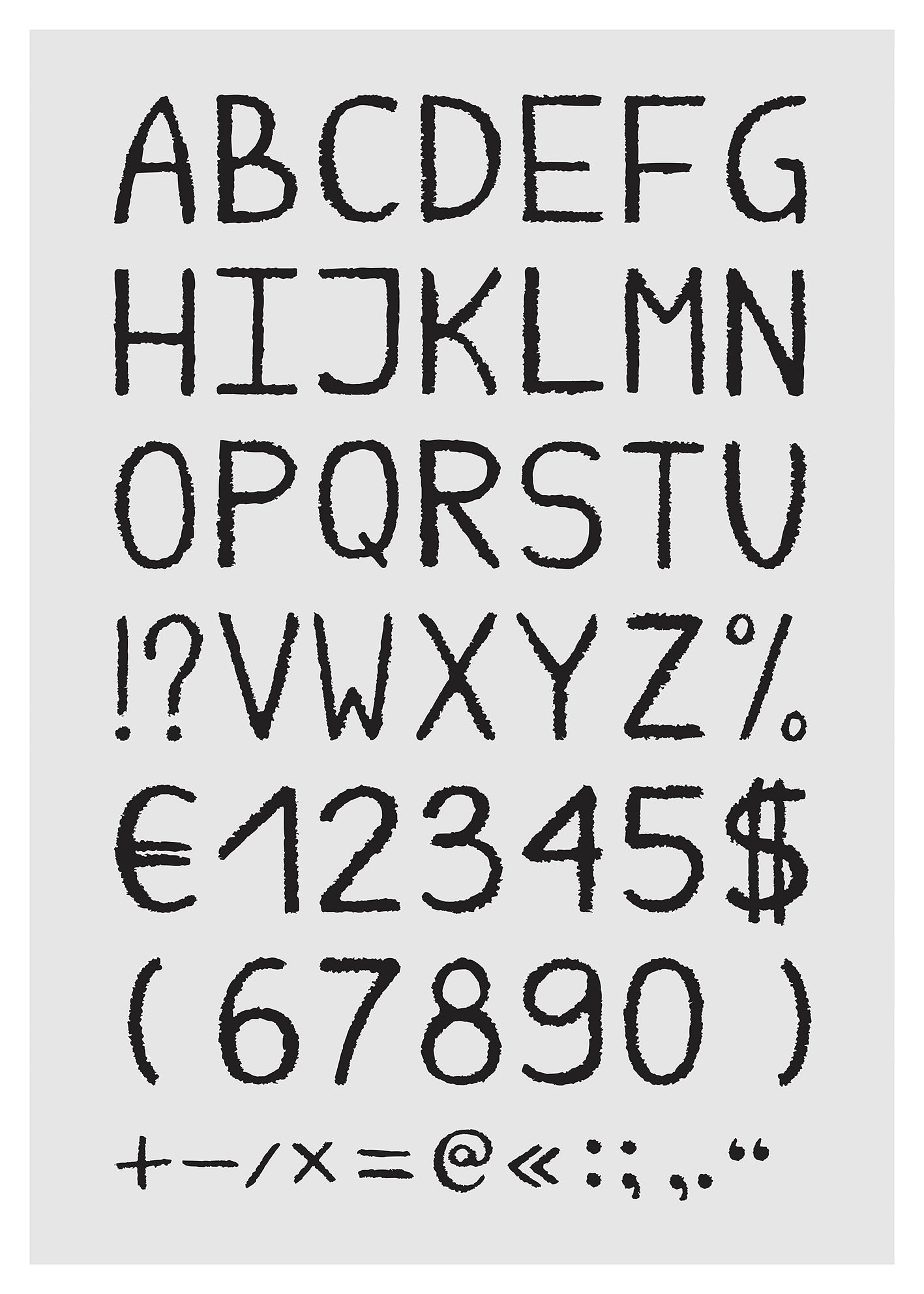 Letters en symbolen (grijs) - Taal - Prints en posters - Pepperwall ...
