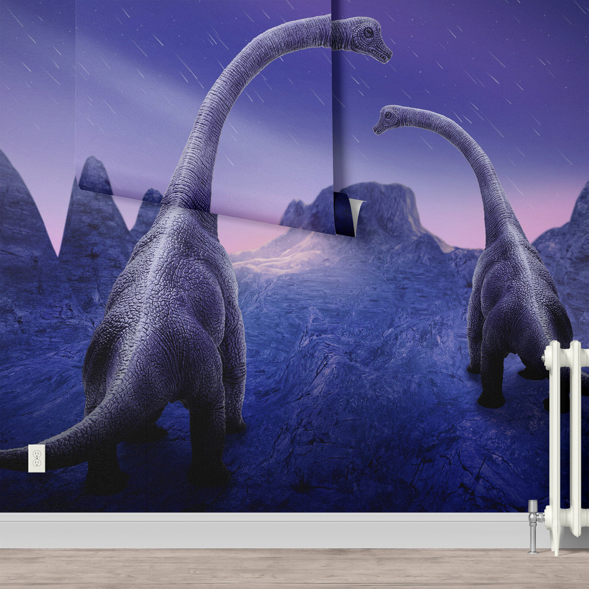 Mesozoic Paradise - Dino's - Naadloos kinderkamer fotobehang ...