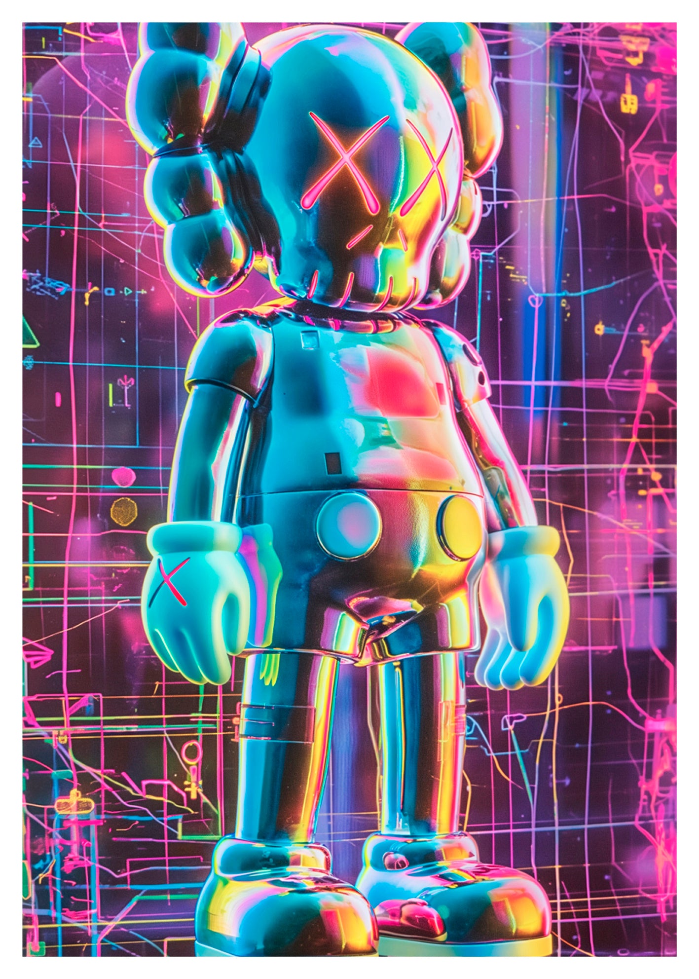 Neon KAWS Mouse 2