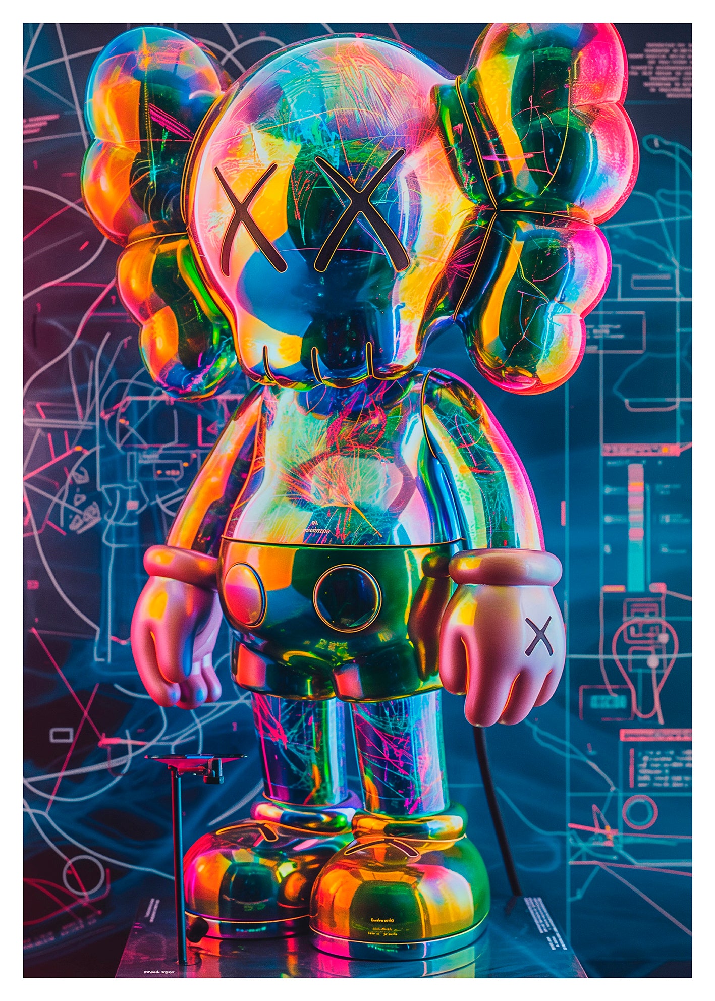 Neon KAWS Mouse