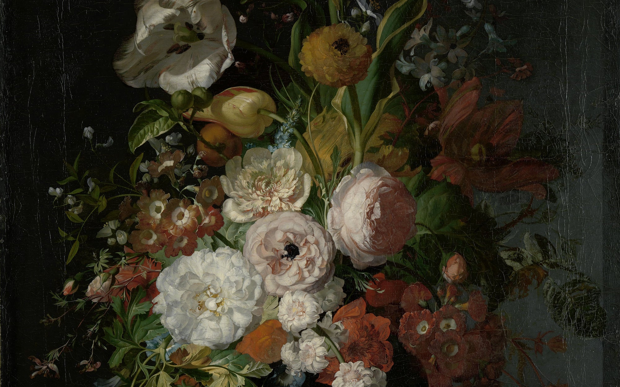 Stilleven met bloemen in een glazen vaas II