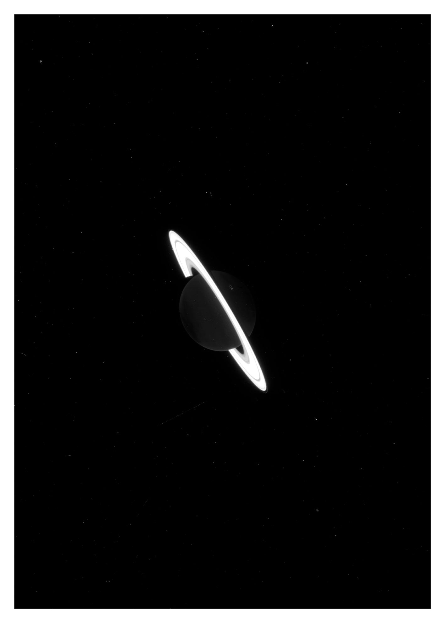 Vanishing Saturn In Black And White