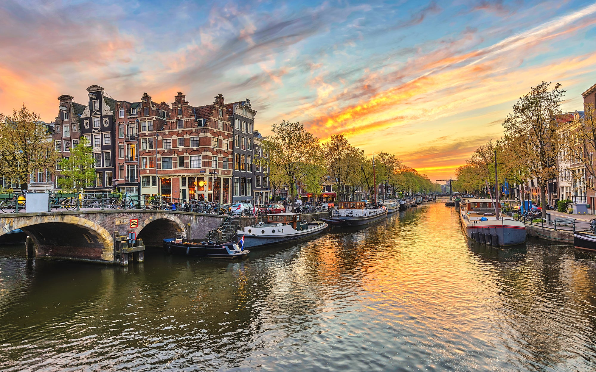 Amsterdamse zonsondergang